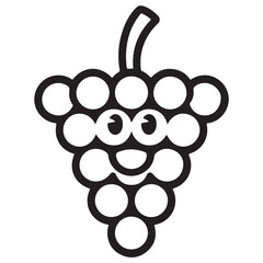 Happy Grapes Coloring Page for Kids