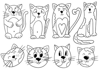 Set of color illustrations in hand draw style