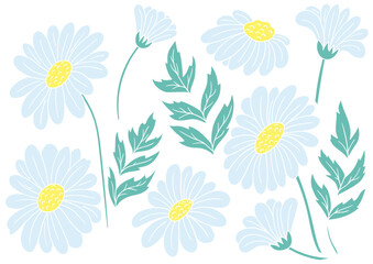 Set of color illustrations in hand draw style