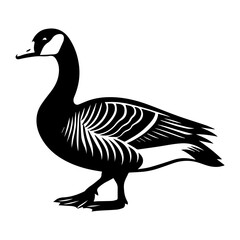 Black and white goose logo. Eps vector graphics.