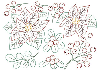 Set of color illustrations in hand draw style