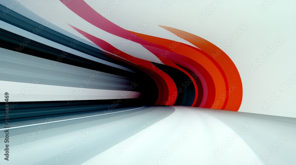 Poster abstract dynamic lines in a colorful futuristic tunnel scene