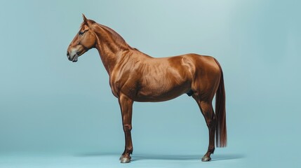 Obraz premium Photograph of a side view of a brown horse