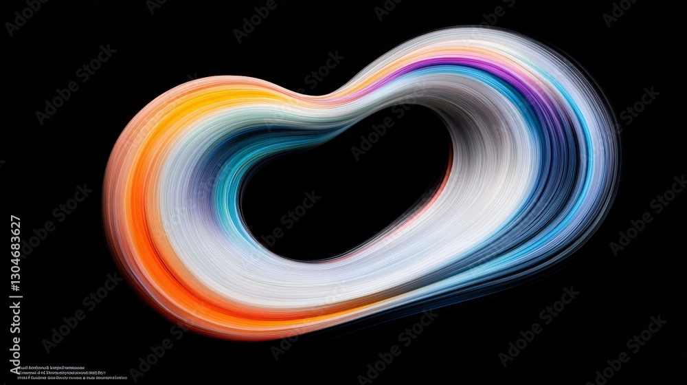 Poster colorful abstract swirl design with smooth flowing lines and shapes
