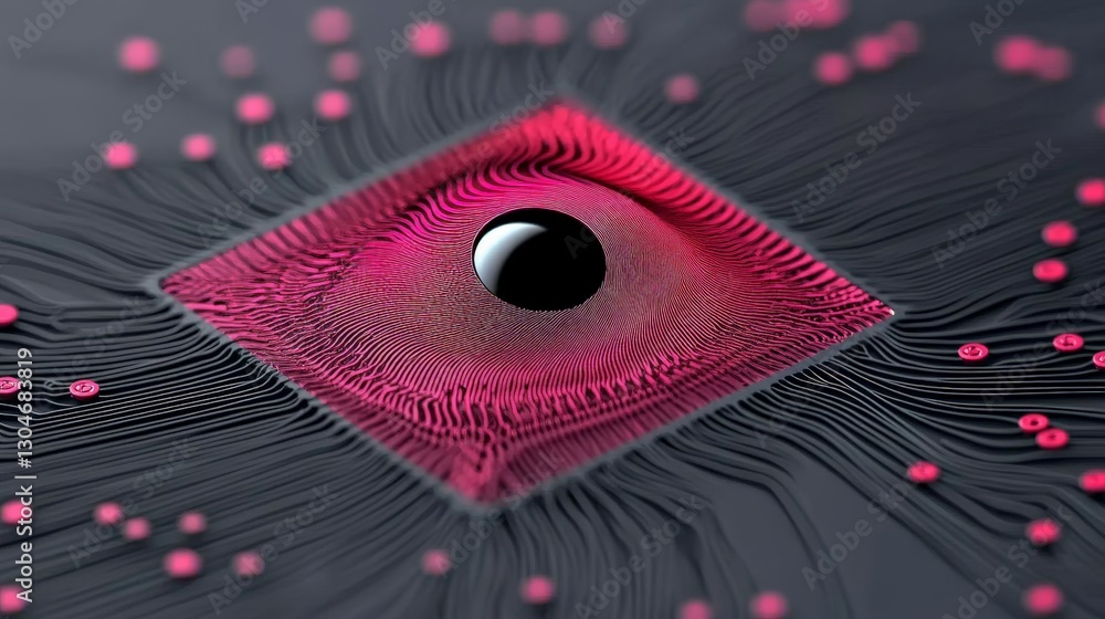 Poster abstract visualization of digital technology with vibrant patterns