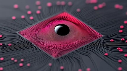 Abstract visualization of digital technology with vibrant patterns