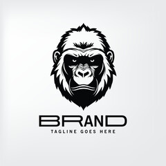 gorilla head black silhouette logo 