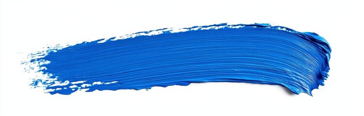 Vibrant Blue Brushstroke on White Background for Creative Projects