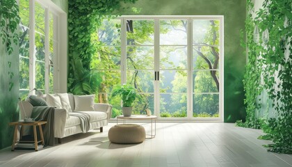 Elegant minimalist interior with luxurious furnishings and sophisticated neutral palette