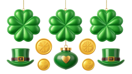 Festive St. Patrick's Day Symbols with Gold Accents