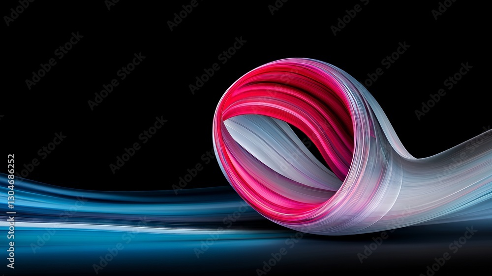 Poster colorful abstract wave form on a dark background for creative use