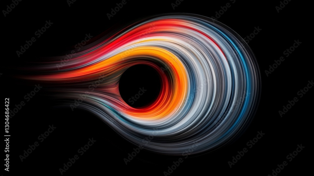 Poster dynamic colorful swirl abstract background with black center
