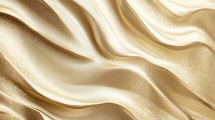 Obraz premium Elegant Golden Fabric Draped in Soft Waves