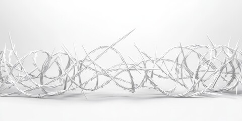 Abstract Crown of Thorns on White Background