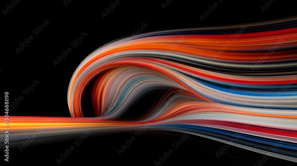 Poster vibrant abstract waves with dynamic curves and flowing colors