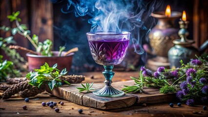 Mystical Potion: Enchantress's Ethereal Brew, Fantasy Food Photography