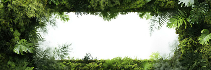 green foliage, Moss Frame  botanical  tropical forest  leave