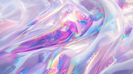 Obraz premium Iridescent Fabric Draped in Soft Pastel Hues