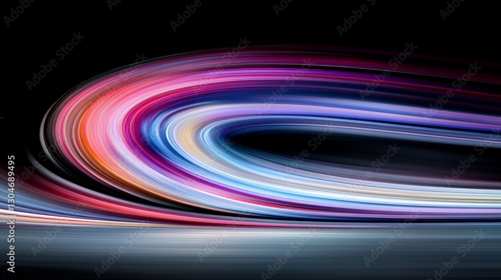 Aufkleber colorful light trails with smooth curves and abstract patterns