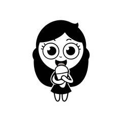 little girl taste icecream