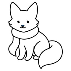 line art of fox
