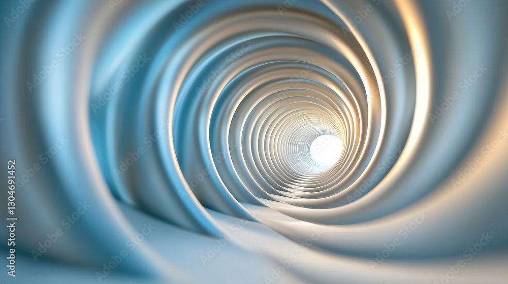 Poster abstract view of a futuristic tunnel, showcasing swirling patterns and light, symbolizing innovation