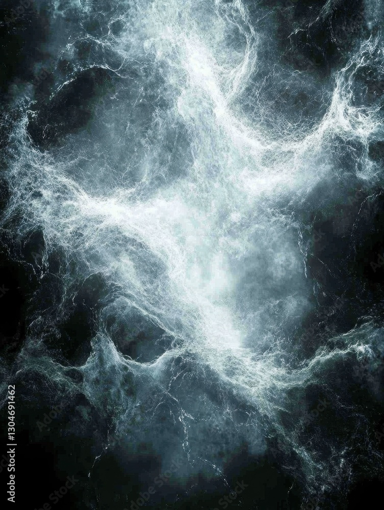 Poster ethereal nebula of light and shadow abstract cosmic cloud formation in deep space serene background