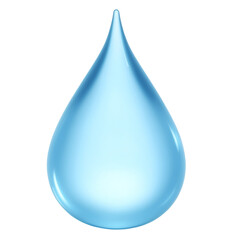 Blue Water Droplet Isolated On Transparent Background