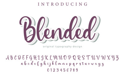 Blended Font Stylish brush painted an uppercase vector letters, alphabet, typeface