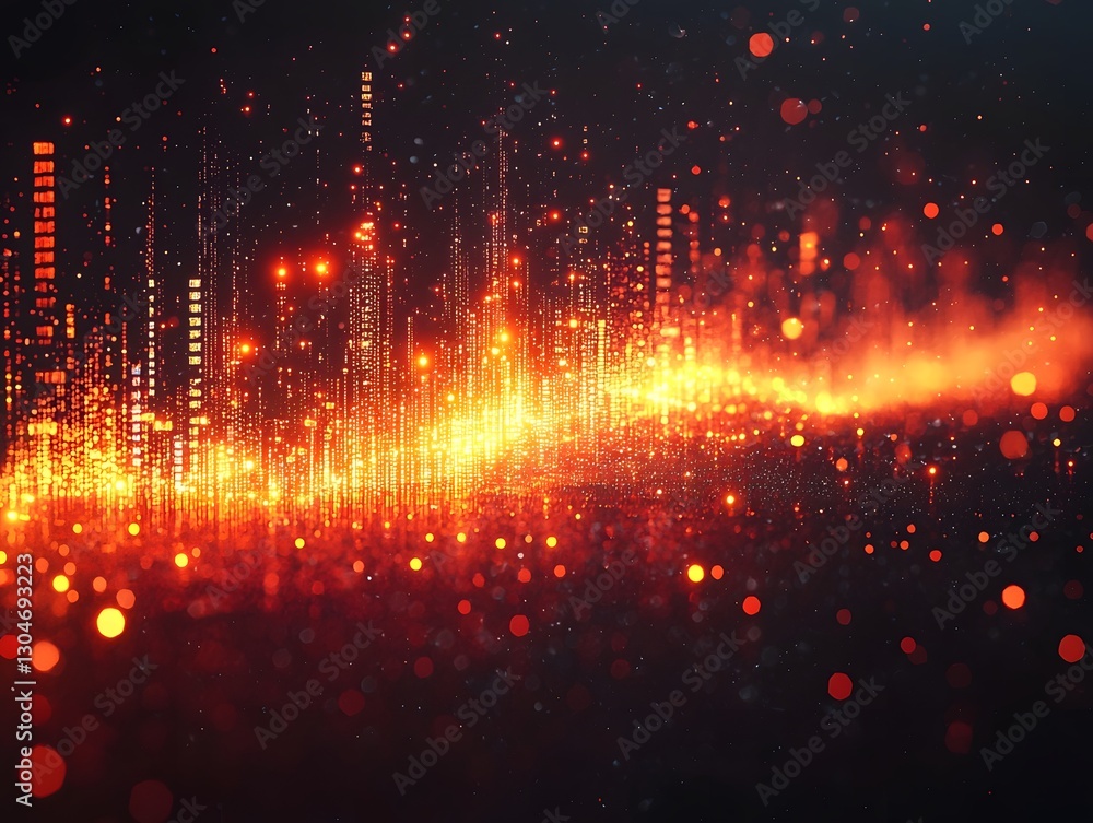 Poster glowing word cloud with sentiment driven intensity in neutral gradient backdrop