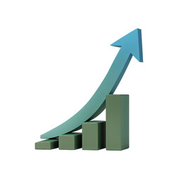 Upward Trend Bar Graph PNG with Blue Columns and Growth Arrow Representing Economic Progress Financial Success and Market Performance