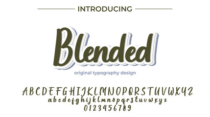 Blended Font Stylish brush painted an uppercase vector letters, alphabet, typeface