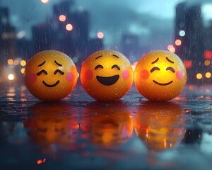 Vibrant Emoji Interface Visualizing Sentiment Analysis on Social Media