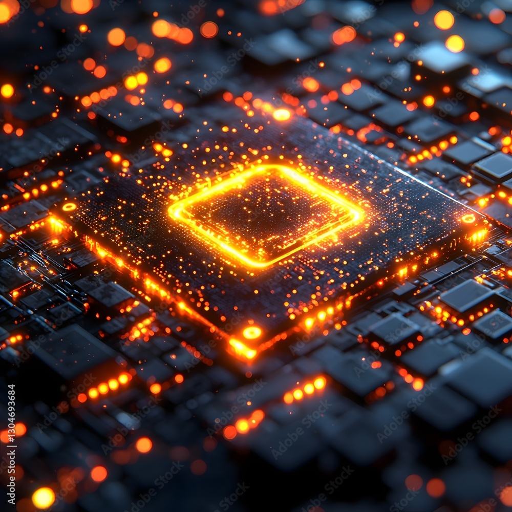 Poster minimalist glowing alert icon over digital data grid emphasizing fraud detection visualization conce