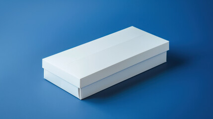 Naklejka premium white box on blue background, mockup