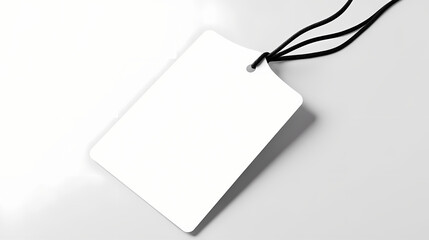 Blank tag with string ready for labeling items or gifts. Generative AI