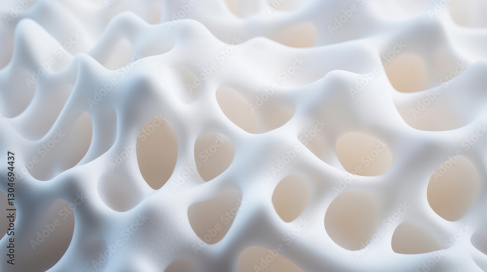 Poster material science nanomaterials concept. abstract white textured surface with organic patterns and ho