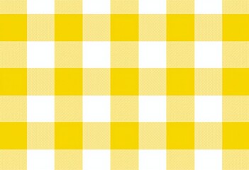 Seamless Yellow and White Gingham Pattern: Classic Checkered Design for Fabrics, Tablecloths, and Backgrounds, Featuring Soft Pastel Colors and a Repeating Texture for Versatile Use.

