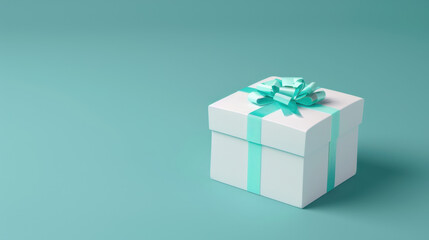 white box on blue background, mockup