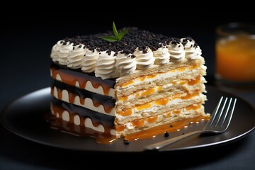 Sweet carrot cake with cream filling