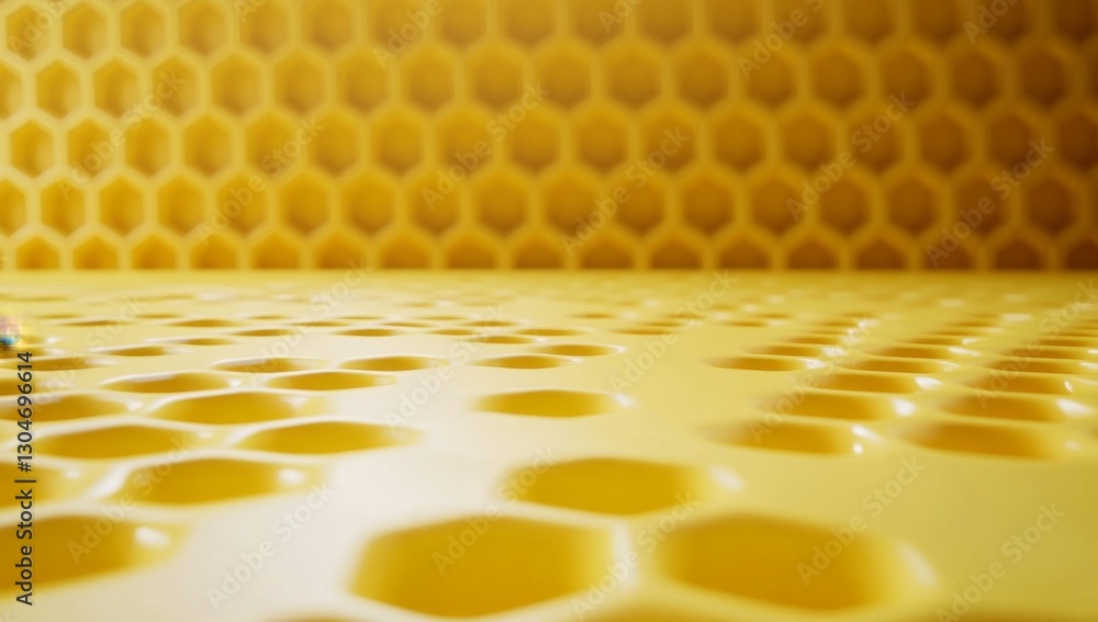 Poster honeycomb pattern background with small object