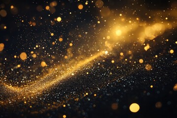 Naklejka premium Sparkling gold and black glitter texture.