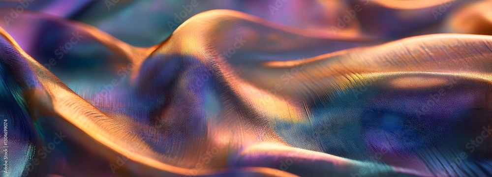 Canvas Prints a radiant silk weaving pattern with multicolored, iridescent threads shimmering