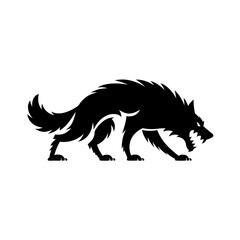 Fototapeta premium Aggressive wolf black color vector 