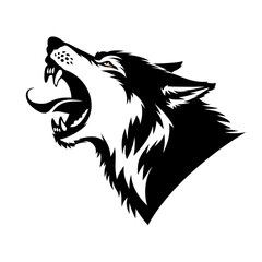 Obraz premium wolf head black color vector 