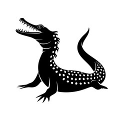 Obraz premium gharial silhouette black color vector 