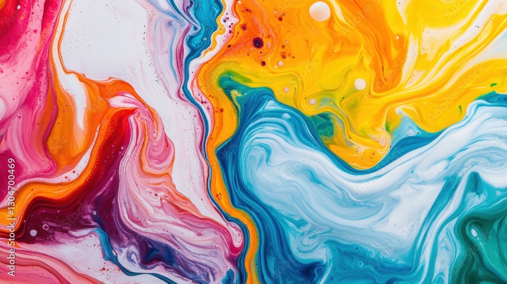Aufkleber Dynamic Fluid Artistic Background in Vibrant Colors Featuring Abstract Patterns and Textures