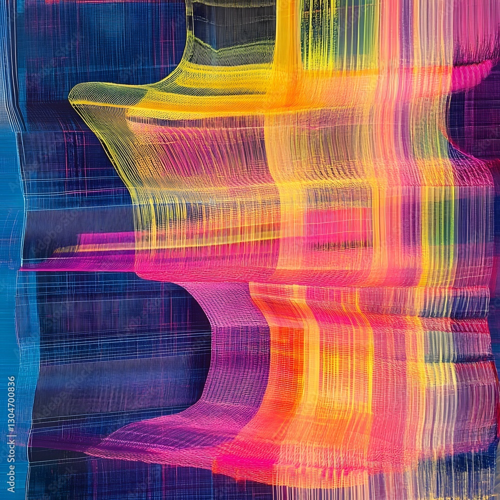 Poster colorful abstract lines: an eye-catching abstract composition of dynamic lines, featuring a spectrum