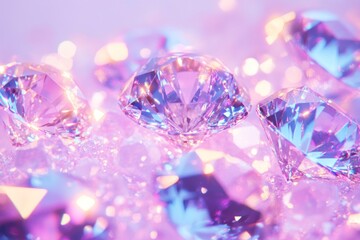 Sparkling pink and purple diamonds.