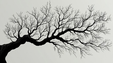 Obraz premium A striking monochrome image of a reaching tree with branches